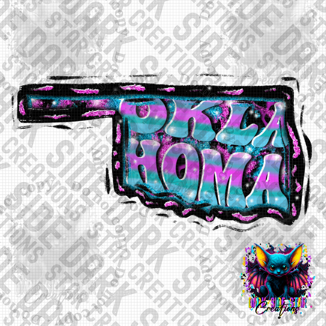 Funky Color Oklahoma Shape PNG | 300 DPI | PNG | Digital Files Only (1)