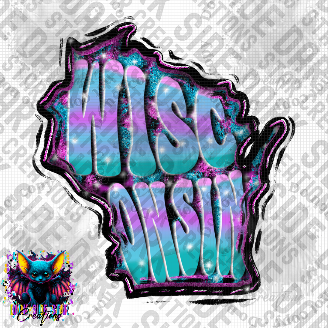 Funky Color Wisconsin State Shape PNG | 300 DPI | PNG | Digital Files Only (1)
