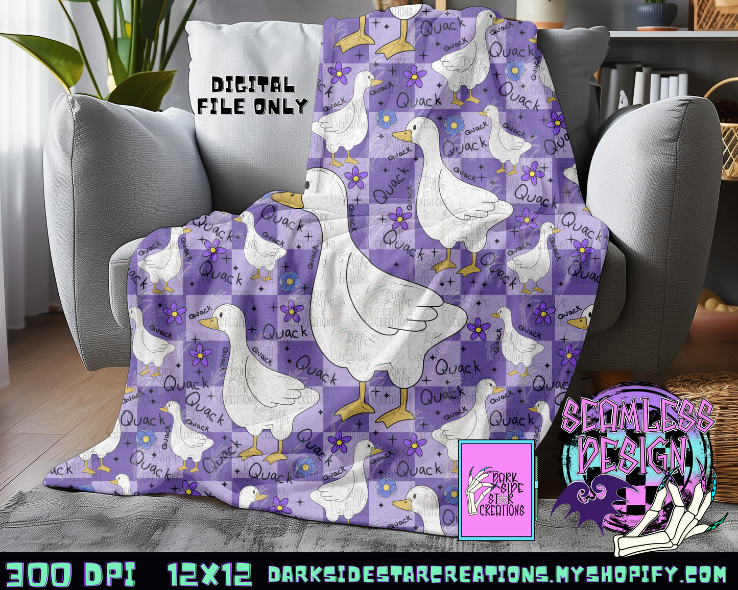 Quack Quack Seamless Design PNG | 300 DPI | 12X12 | Seamless | PNG | Digital Files Only (2)