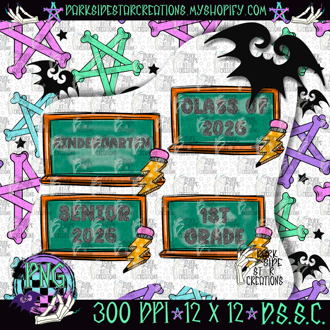 Back To School Chalkboard Bundle PNG | 300 DPI | PNG | Digital Files Only | Bundle | (14)