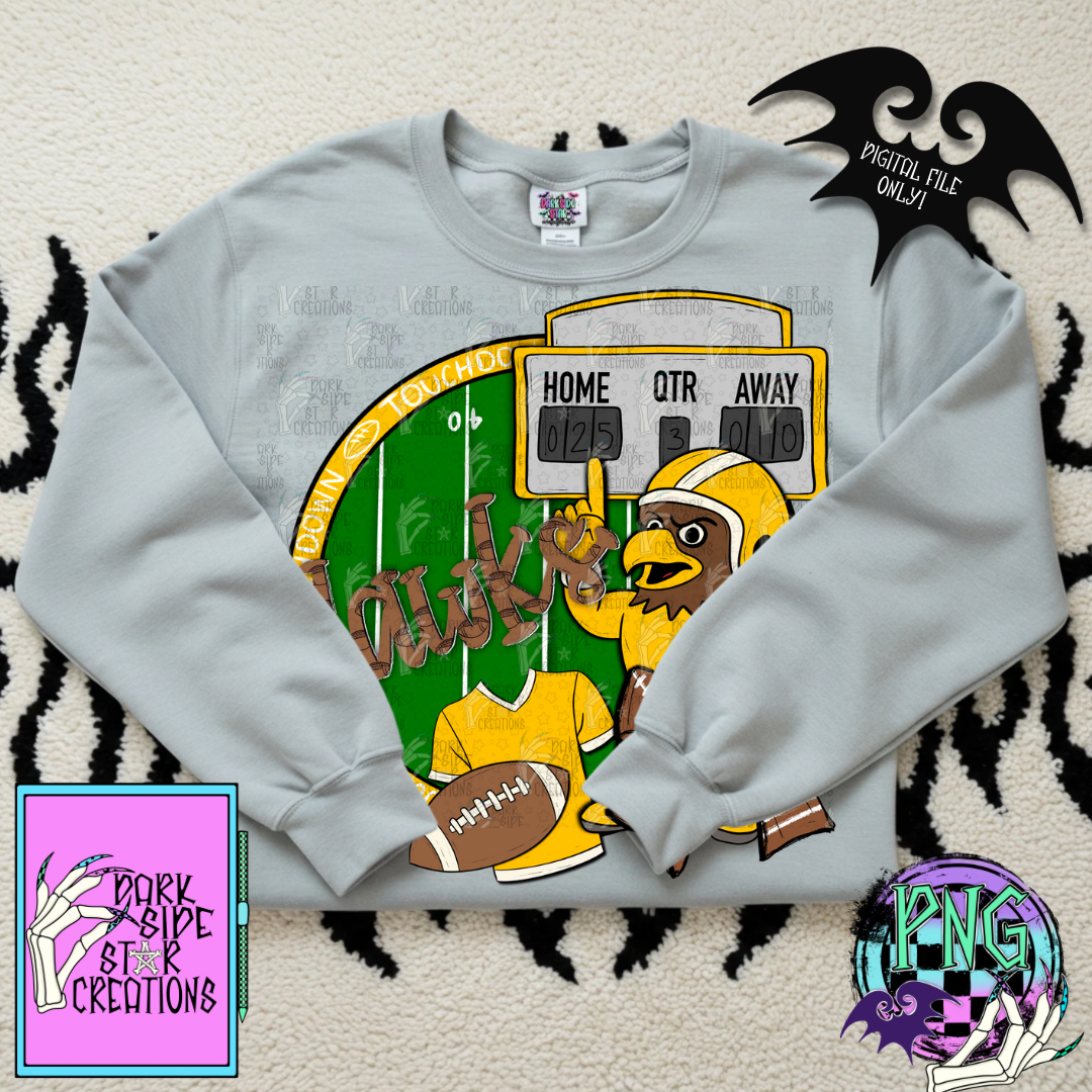Football Mascot Hawks PNG | 300 DPI | PNG | Digital Files Only (1)