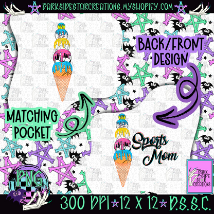 Sports Mom Sundae PNG | 300 DPI | PNG | Digital Files Only