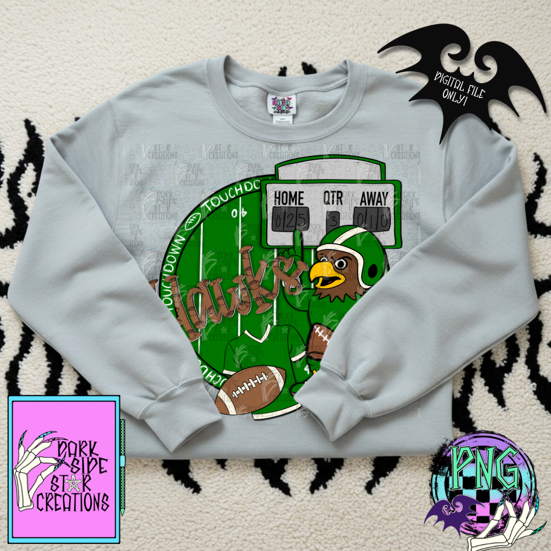 Football Mascot Hawks PNG | 300 DPI | PNG | Digital Files Only (1)