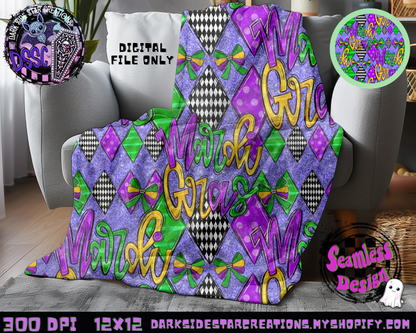 Mardi Gras Seamless Plain Design PNG | 300 DPI | 12X12 | Seamless | PNG | Digital Files Only (1)