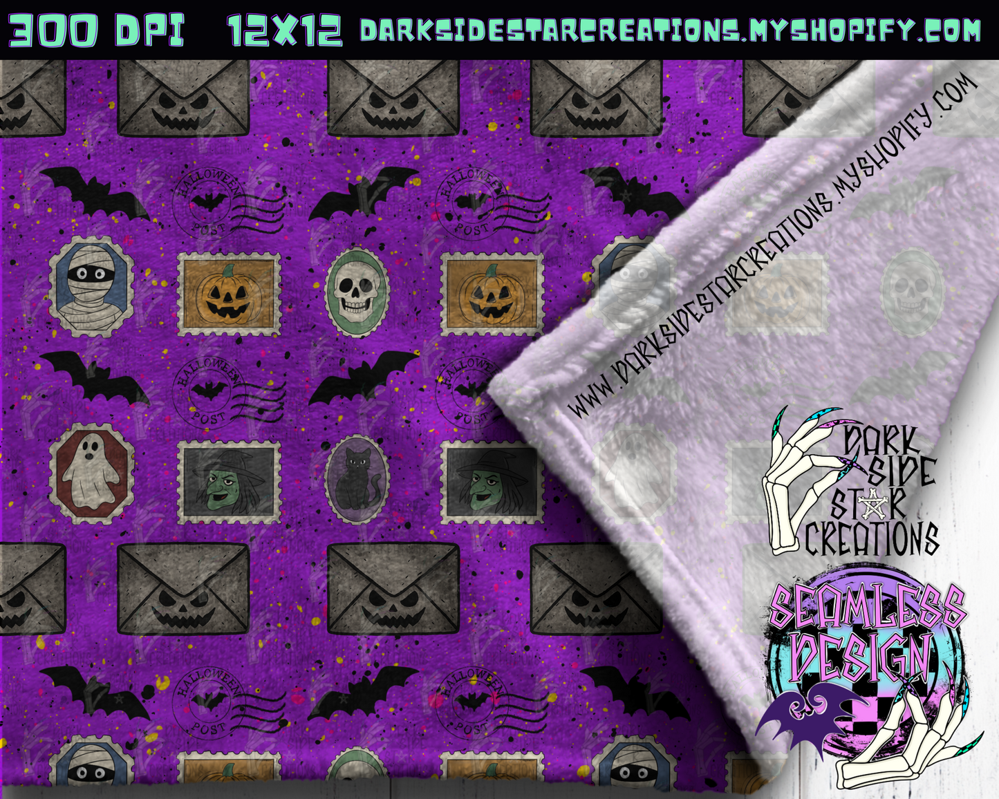 Ghoul Mail Seamless Design PNG | 300 DPI | 12X12 | Seamless | PNG | Digital Files Only (2 sizes included)