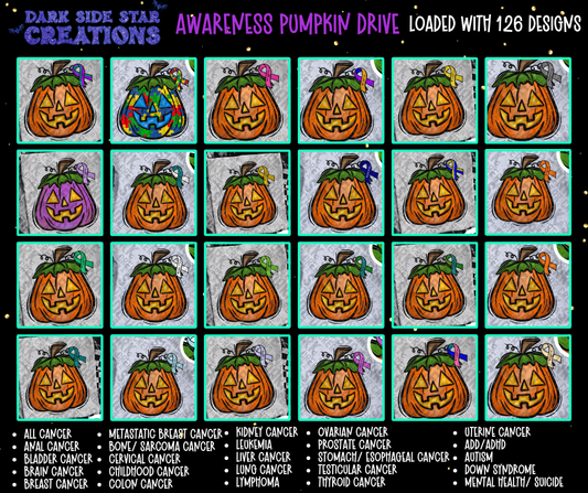 Spooky Halloween Awareness Pumpkins Drive PNG Digital Files Only 300DPI