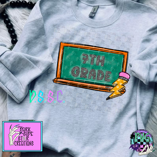 Back To School Chalkboard 7th Grade Only PNG | 300 DPI | PNG | Digital Files Only