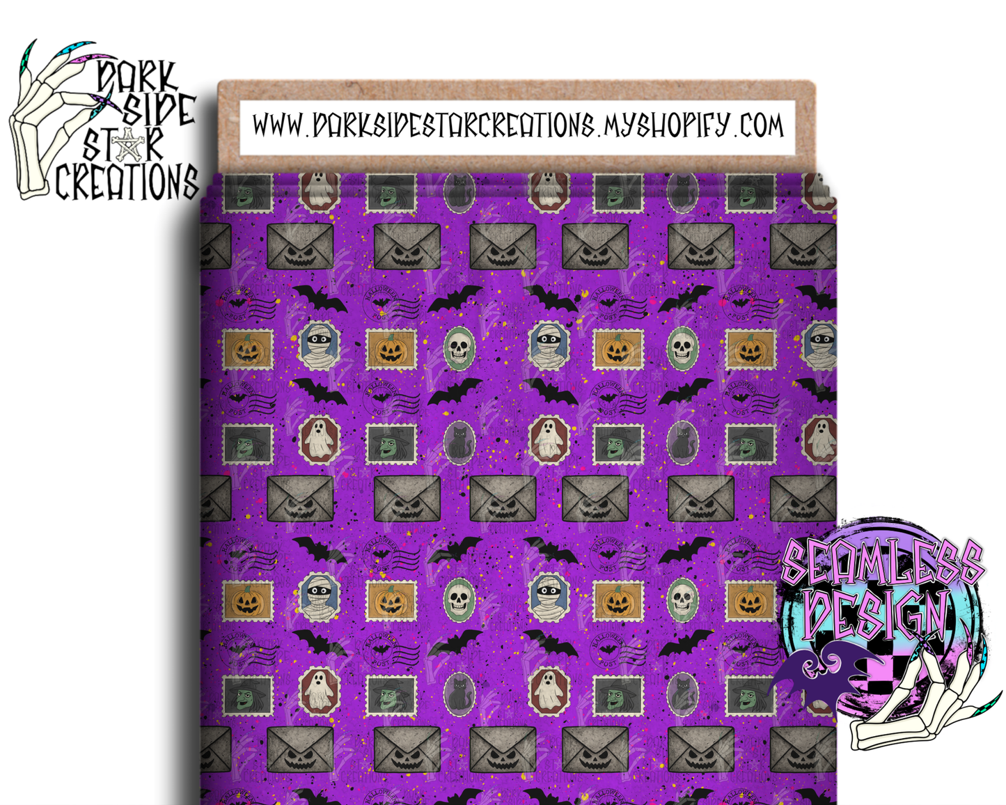 Ghoul Mail Seamless Design PNG | 300 DPI | 12X12 | Seamless | PNG | Digital Files Only (2 sizes included)