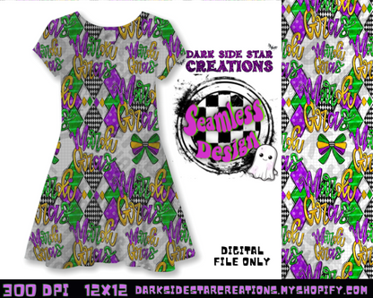 Mardi Gras Seamless  Transparent Design PNG | 300 DPI | 12X12 | Seamless | PNG | Digital Files Only (1)