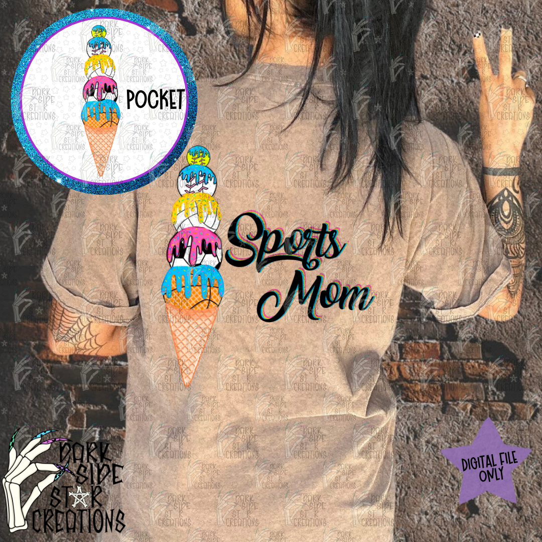 Sports Mom Sundae PNG | 300 DPI | PNG | Digital Files Only