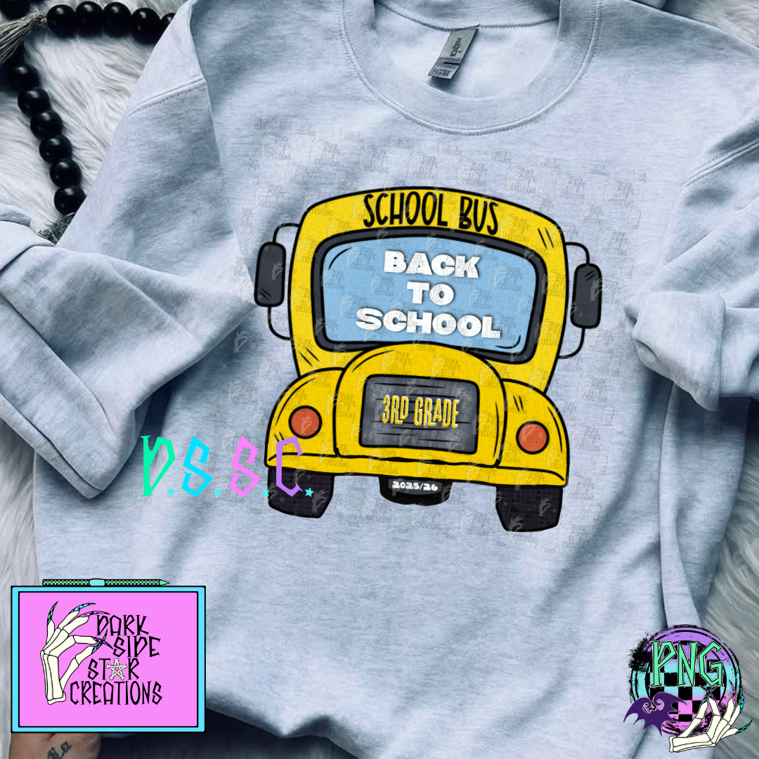 Back To School Bus 3rd Grade Only PNG | 300 DPI | PNG | Digital Files Only (1)