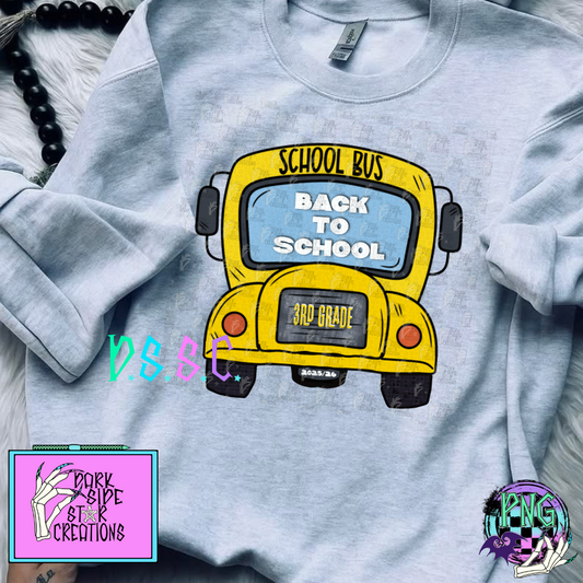 Back To School Bus 3rd Grade Only PNG | 300 DPI | PNG | Digital Files Only (1)