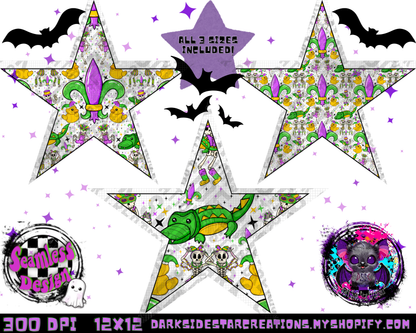 Skellie Mardi Gras Transparent Seamless Design PNG | 300 DPI | 12X12 | Seamless | PNG | Digital Files Only (1)