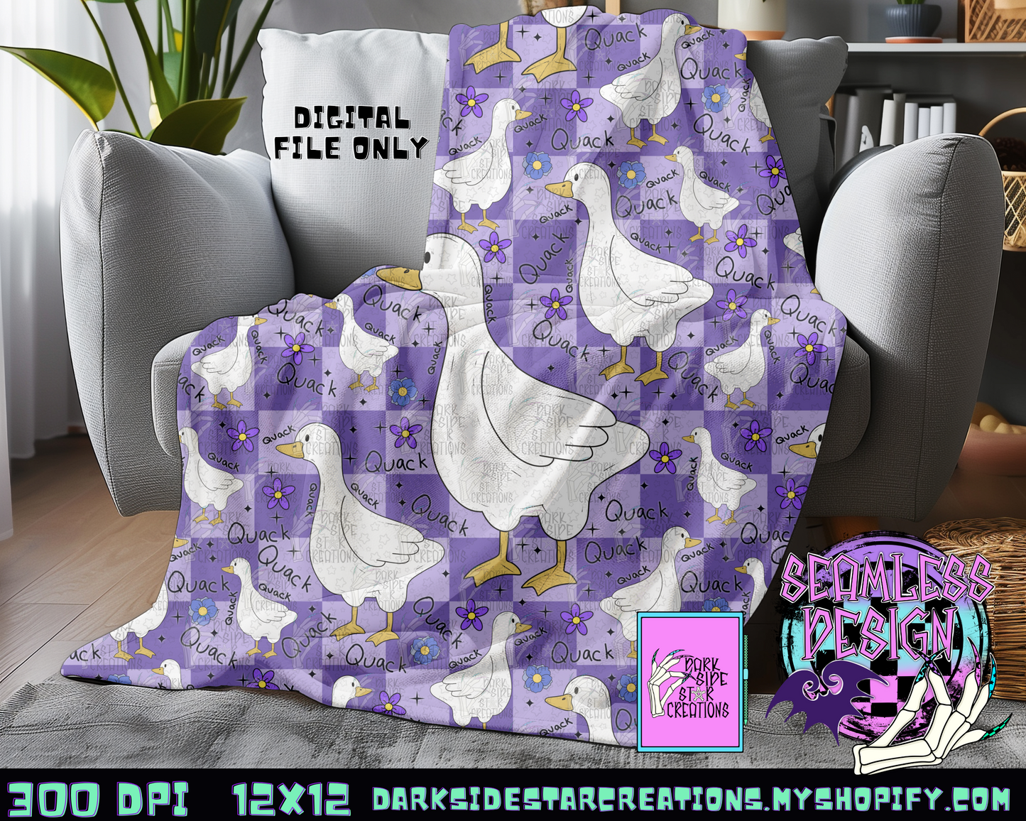 Quack Quack Seamless Design PNG | 300 DPI | 12X12 | Seamless | PNG | Digital Files Only (2)
