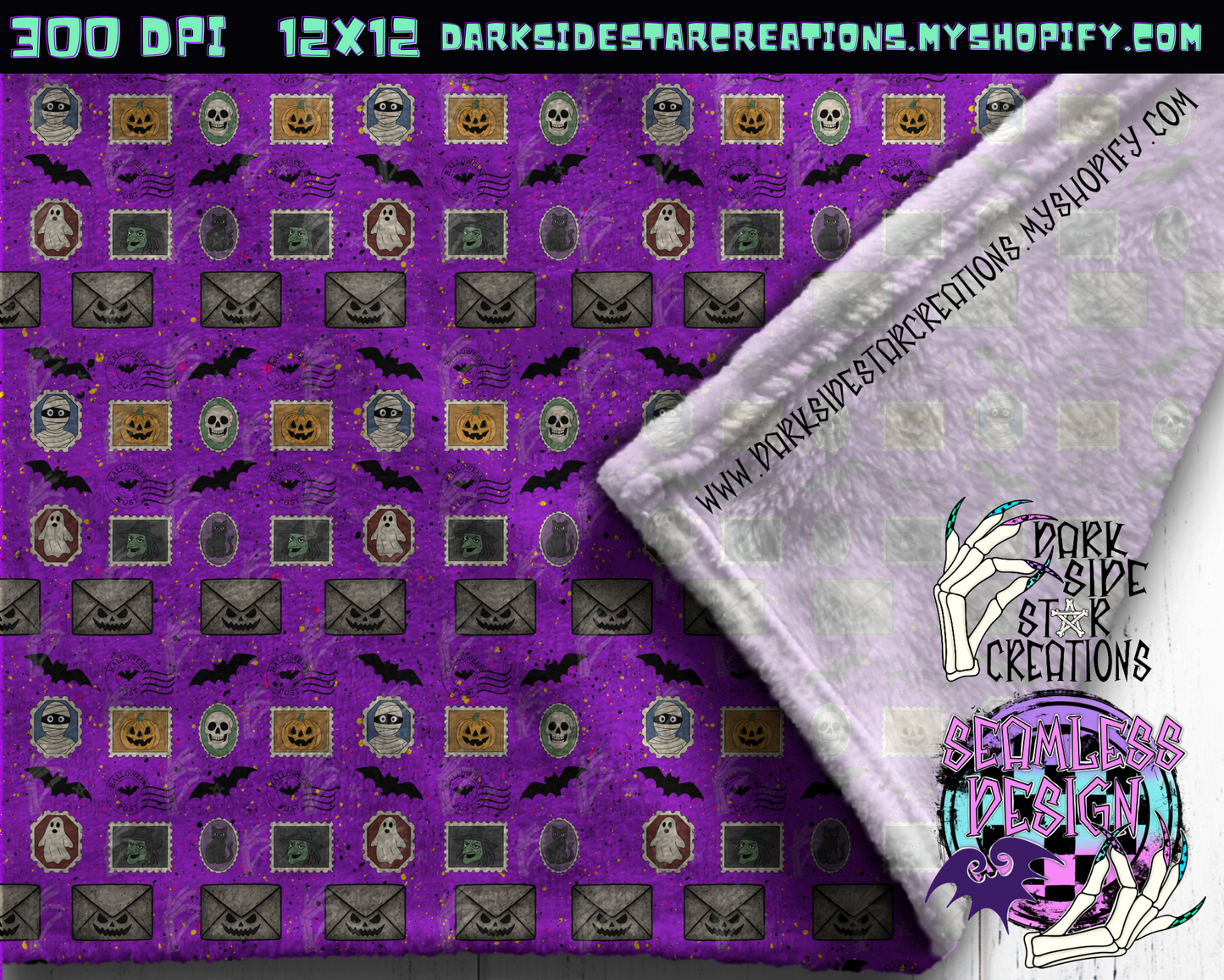 Ghoul Mail Seamless Design PNG | 300 DPI | 12X12 | Seamless | PNG | Digital Files Only (2 sizes included)