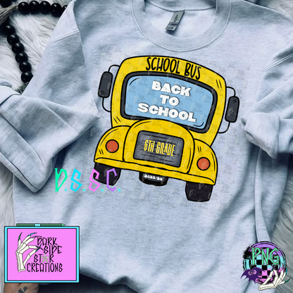 Back To School Bus 6th Grade Only PNG | 300 DPI | PNG | Digital Files Only (1)