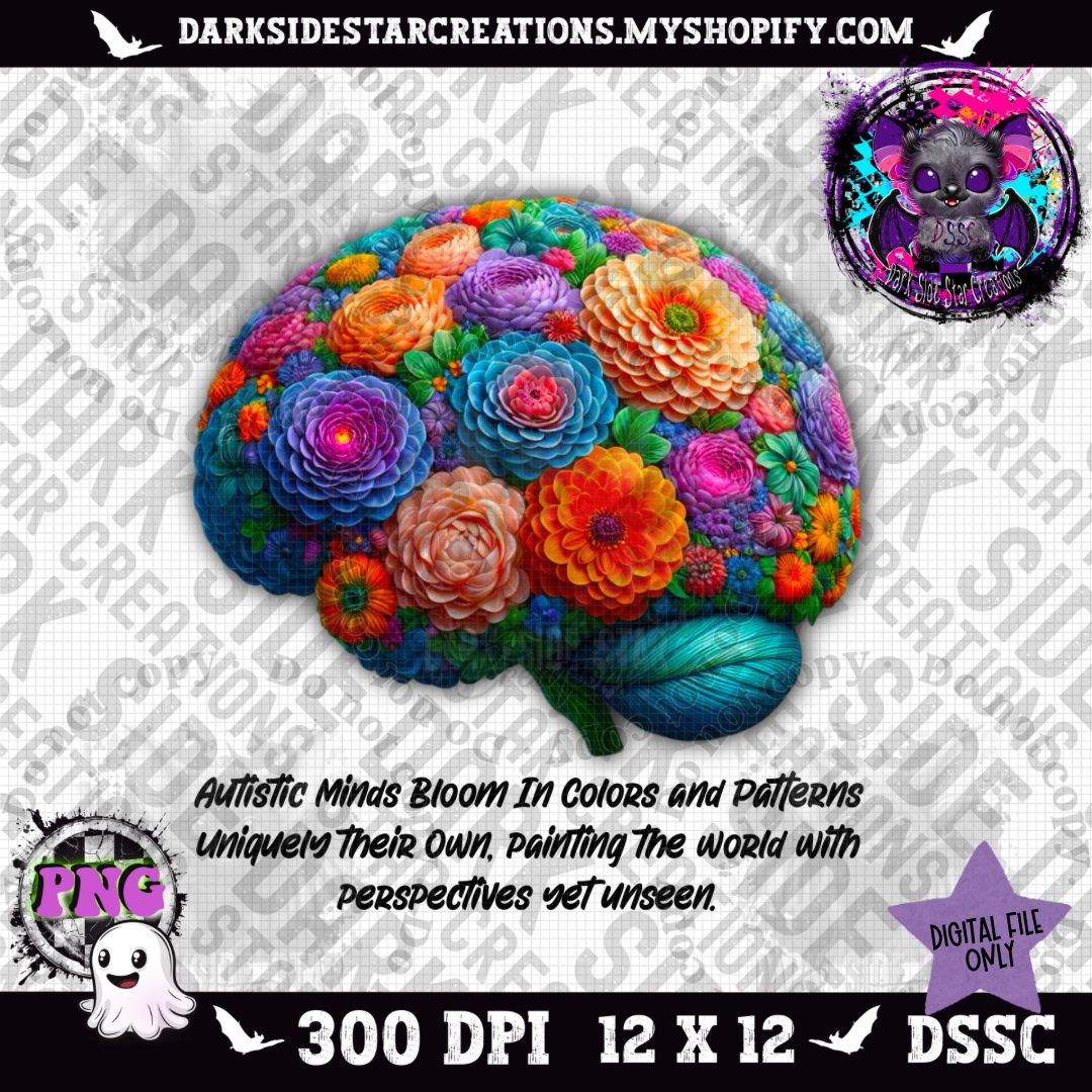 Autistic Minds Bloom PNG | 300 DPI | PNG | Digital Files Only (1)