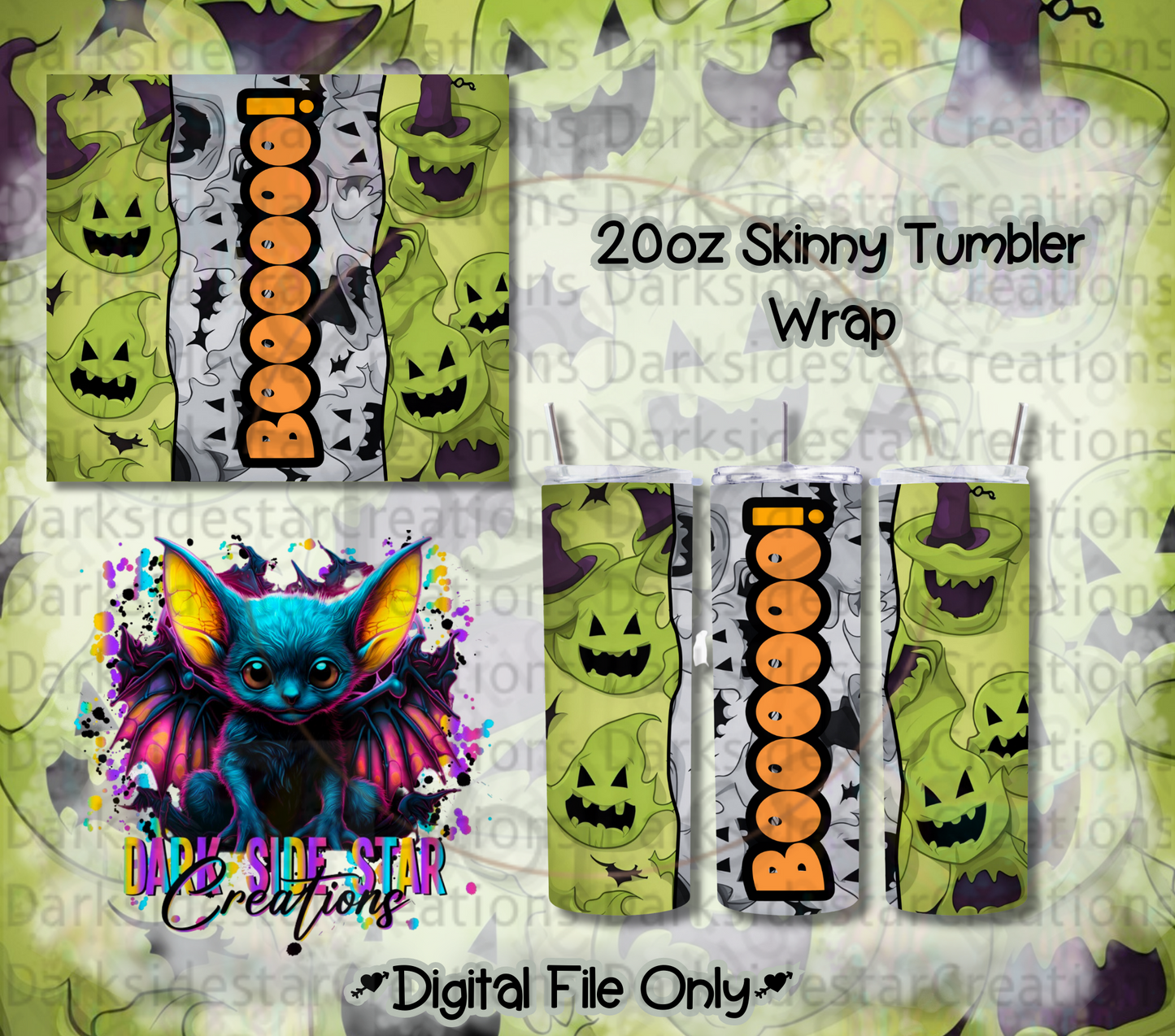 Boo! Tumbler Wrap Design PNG | 300 DPI | Tumbler Wrap | PNG | Digital Files Only (1)
