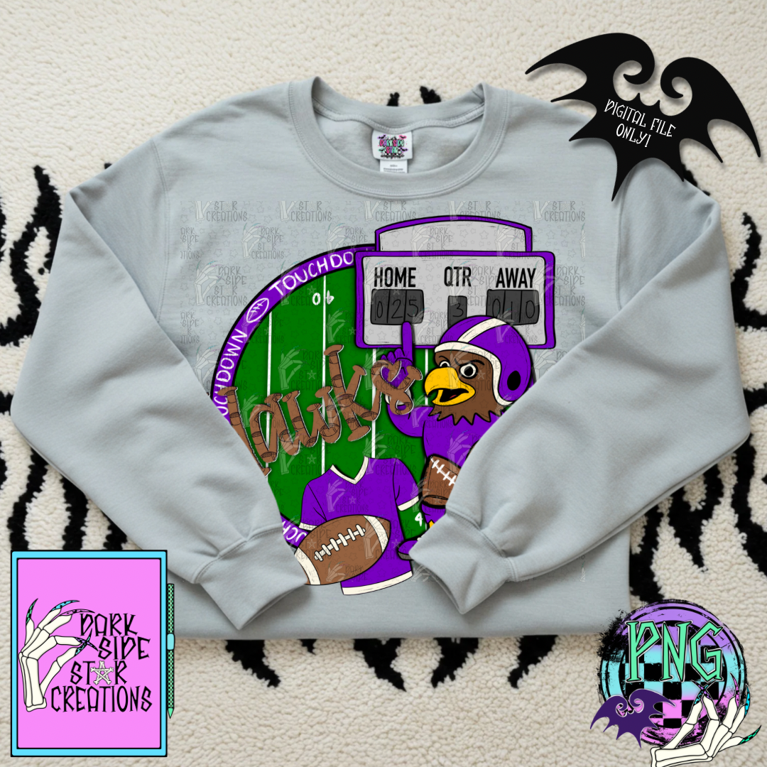 Football Mascot Hawks PNG | 300 DPI | PNG | Digital Files Only (1)