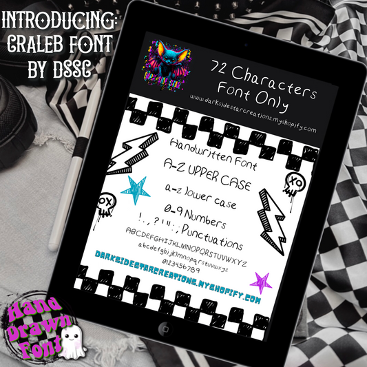 Craleb Hand Drawn Font By DSSC 72 Characters Included Digital File Only OTF