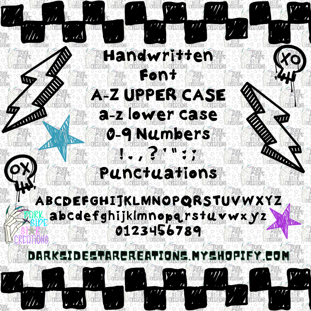 Bold Hearted A Hand Drawn Font By DSSC 72 Characters Included Digital File Only OTF