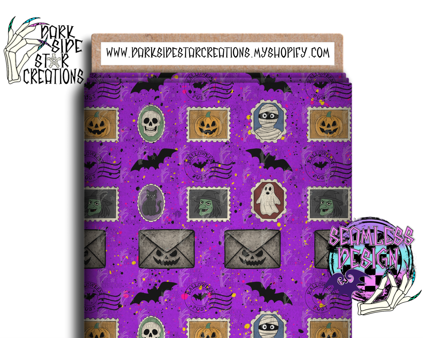 Ghoul Mail Seamless Design PNG | 300 DPI | 12X12 | Seamless | PNG | Digital Files Only (2 sizes included)