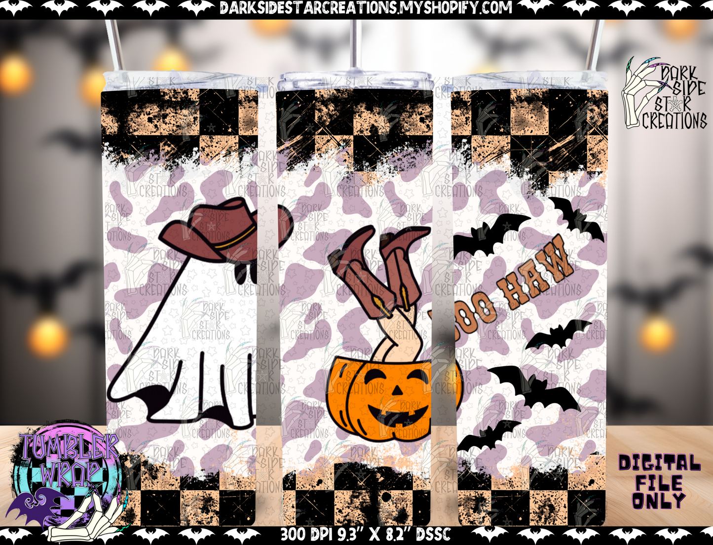 Spooky Western Collab With Diesel Designs PNG | Collab | 300 DPI | PNG | Libby Wrap | Seamless | Tumbler Digital Files Only (10)