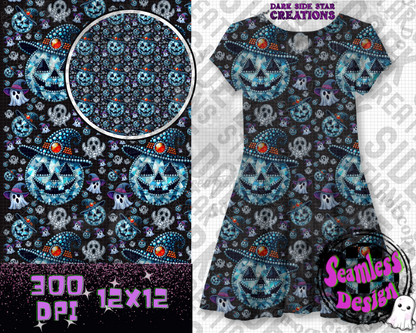Boo-gie Bling Seamless Design PNG | 300 DPI | 12X12 | Seamless | PNG | Digital Files Only (2 Sizes Included))