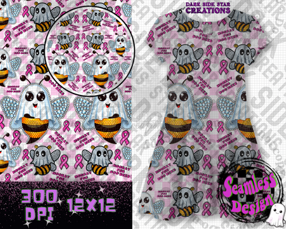 Hooray For Boo-Bees Seamless Design PNG | 300 DPI | 12X12 | Seamless | PNG | Digital Files Only (2 Sizes Included)