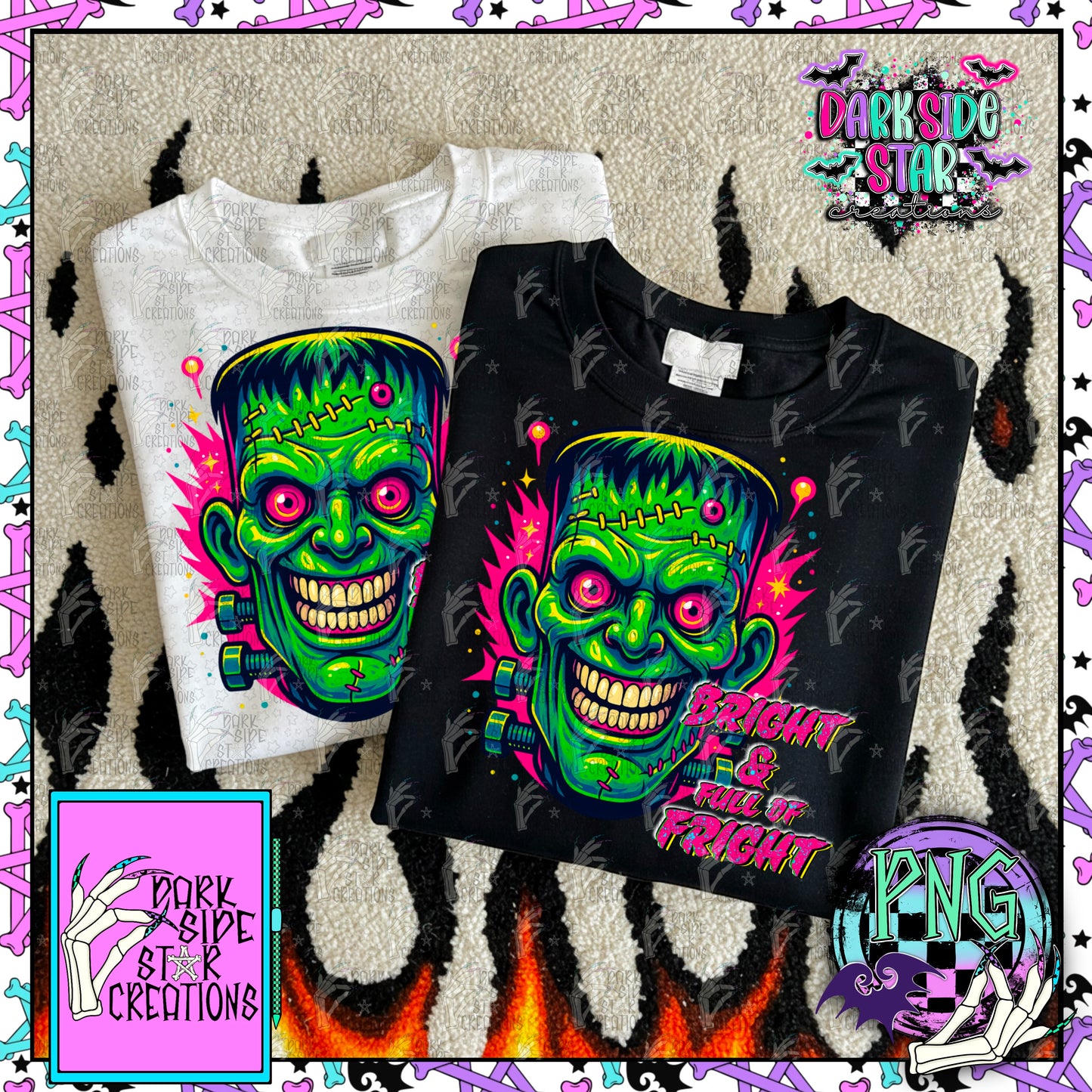 Neon Nightmares Collab With Mystic Moon Digitals | Collab | 300 DPI | PNG | Seamless | Tumbler Digital Files Only