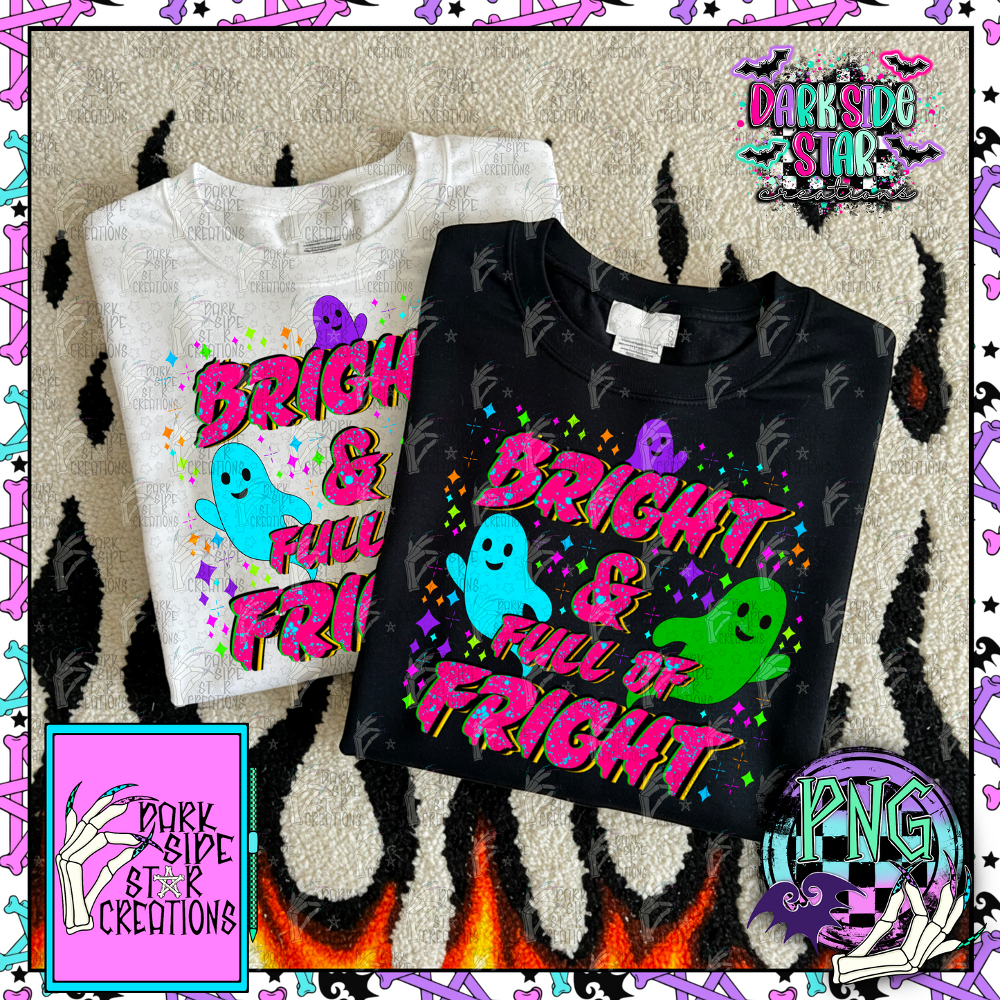 Neon Nightmares Collab With Mystic Moon Digitals | Collab | 300 DPI | PNG | Seamless | Tumbler Digital Files Only