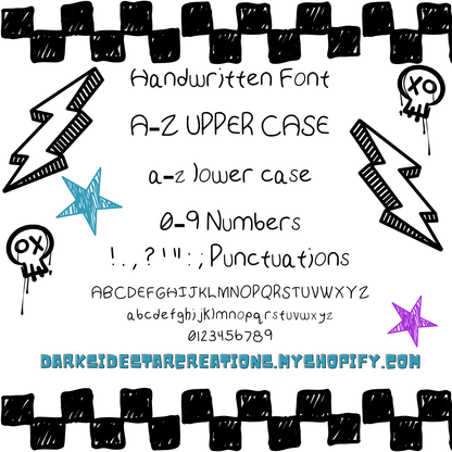 Craleb Hand Drawn Font By DSSC 72 Characters Included Digital File Only OTF