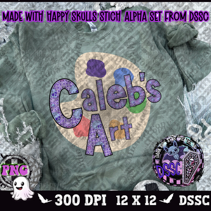 Happy Skull Stched Alpha Set | 300 DPI | Transparent PNG | Clipart & Elements | Alpha Set | A-Z Included | Uppercase | Lowercase |(52 Included)