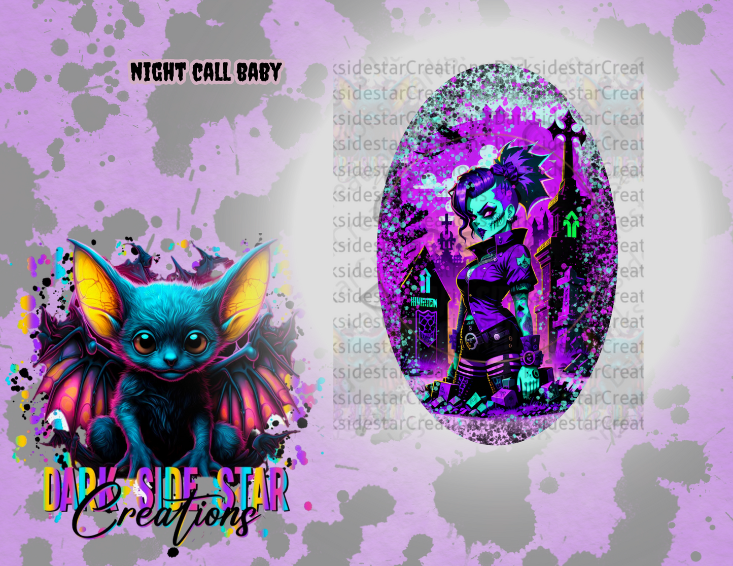 Night Call Baby Digital Creation PNG/SVG Zombie Girl