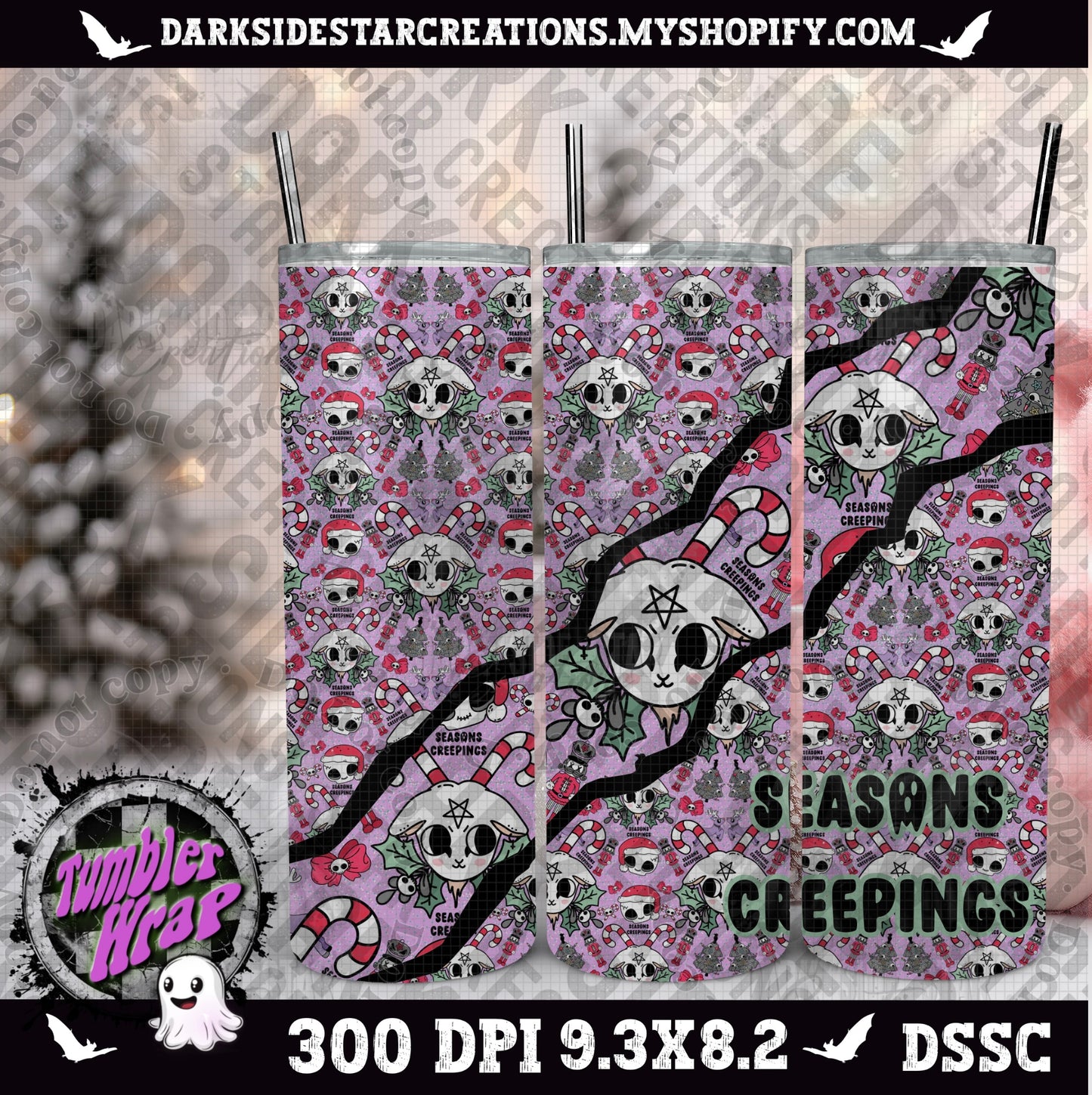 Seasons Creepings Tumbler Wrap Design PNG | 300 DPI | Tumbler Wrap | PNG | Digital Files Only (1)