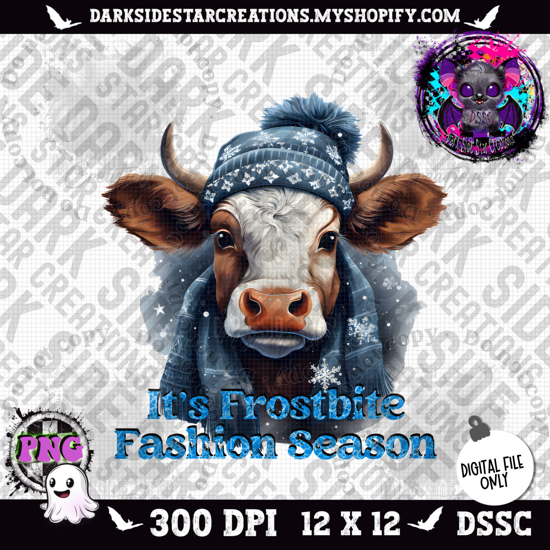 Frostbite Fashion Season Cow PNG | 300 DPI | PNG | Digital Files Only (1)