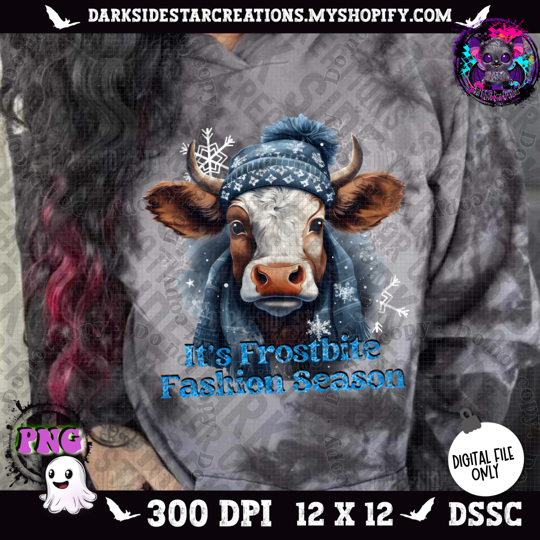 Frostbite Fashion Season Cow PNG | 300 DPI | PNG | Digital Files Only (1)
