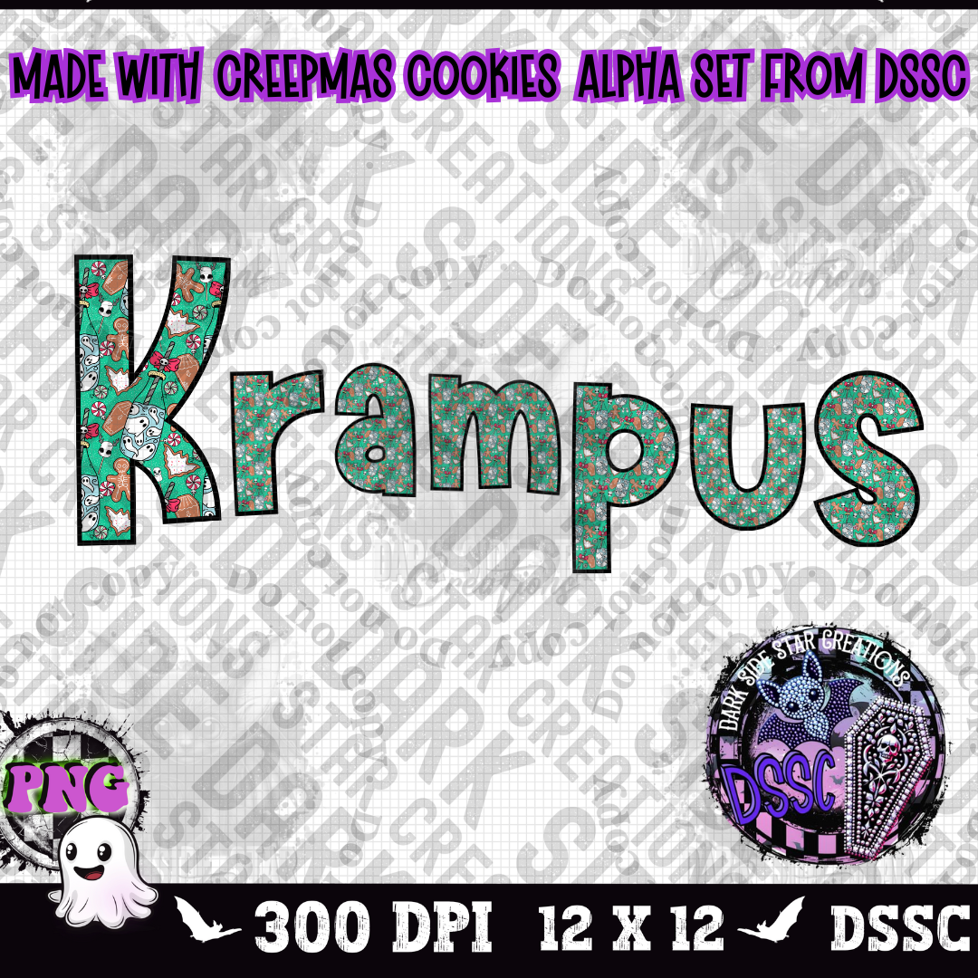 Creepmas Cookies Alpha Set | 300 DPI | Transparent PNG | Clipart & Elements | Alpha Set | A-Z Included | Uppercase | Lowercase |(52 Included)