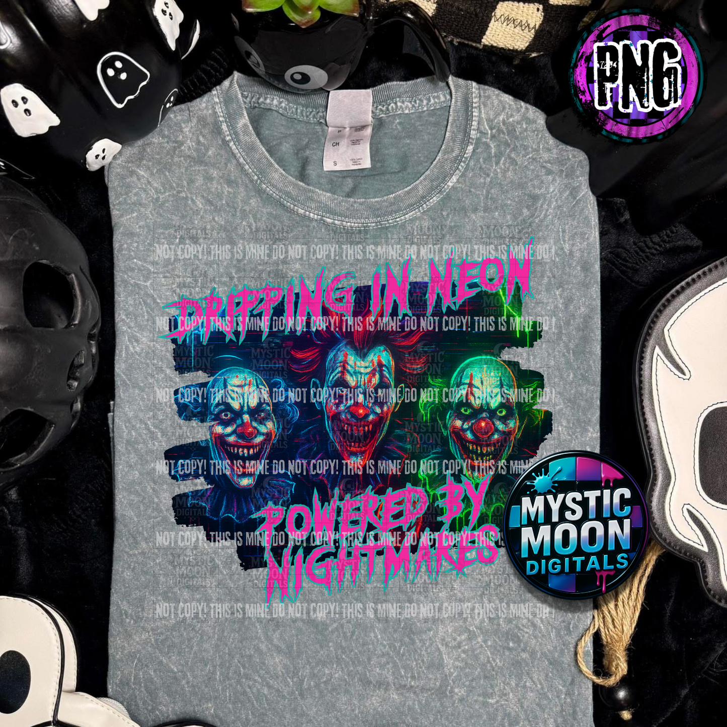 Neon Nightmares Collab With Mystic Moon Digitals | Collab | 300 DPI | PNG | Seamless | Tumbler Digital Files Only