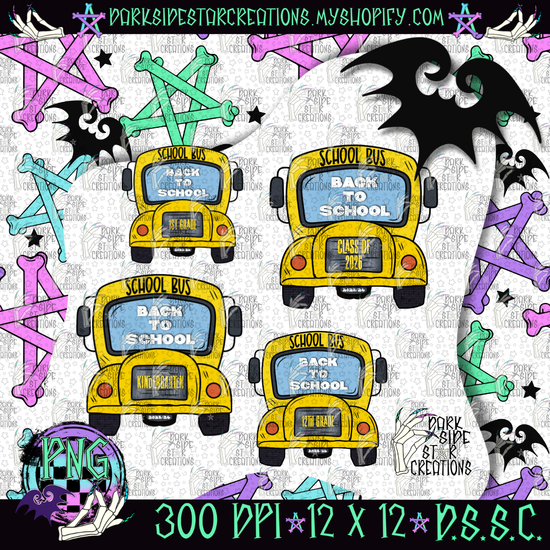 Back To School Bus Kindergarten Only PNG | 300 DPI | PNG | Digital Files Only (1)