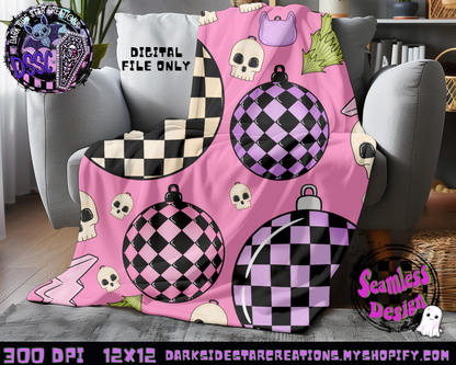 Emo Christmas Seamless Bubblegum Pink Designs PNG | 300 DPI | 12X12 | Seamless | PNG | Digital Files Only ( 3 Sizes Included)
