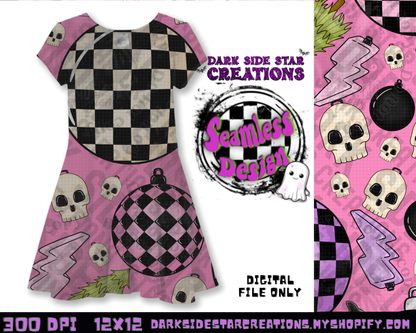 Emo Christmas Seamless Bubblegum Pink Designs PNG | 300 DPI | 12X12 | Seamless | PNG | Digital Files Only ( 3 Sizes Included)