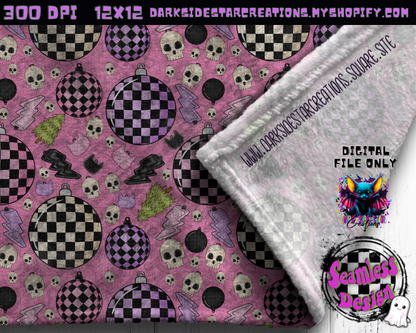 Emo Christmas Seamless Bubblegum Pink Designs PNG | 300 DPI | 12X12 | Seamless | PNG | Digital Files Only ( 3 Sizes Included)