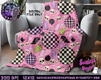 Emo Christmas Seamless Bubblegum Pink Designs PNG | 300 DPI | 12X12 | Seamless | PNG | Digital Files Only ( 3 Sizes Included)