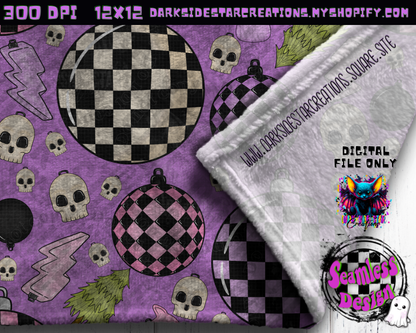 Emo Christmas Seamless Purple Designs PNG | 300 DPI | 12X12 | Seamless | PNG | Digital Files Only ( 3 Sizes Included)