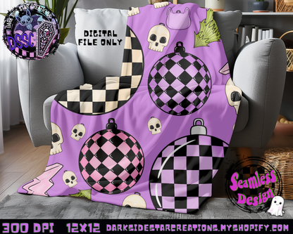 Emo Christmas Seamless Purple Designs PNG | 300 DPI | 12X12 | Seamless | PNG | Digital Files Only ( 3 Sizes Included)