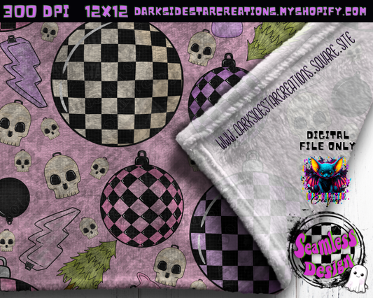 Emo Christmas Seamless Baby Pink Designs PNG | 300 DPI | 12X12 | Seamless | PNG | Digital Files Only ( 3 Sizes Included)