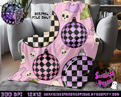 Emo Christmas Seamless Baby Pink Designs PNG | 300 DPI | 12X12 | Seamless | PNG | Digital Files Only ( 3 Sizes Included)