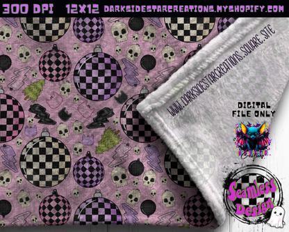 Emo Christmas Seamless Baby Pink Designs PNG | 300 DPI | 12X12 | Seamless | PNG | Digital Files Only ( 3 Sizes Included)