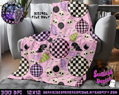 Emo Christmas Seamless Baby Pink Designs PNG | 300 DPI | 12X12 | Seamless | PNG | Digital Files Only ( 3 Sizes Included)